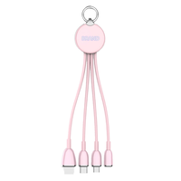 Cable USB 2.0 Tipo-C 3 en 1 con Logotipo LED, Carga Rápida, 15 cm, Cubierta de TPE, Blindaje Trenzado, Conductor de Cobre Puro, Envío Inmediato, MP3/MP4