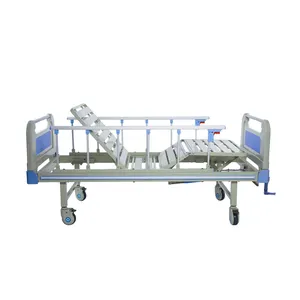 Cama de Hospital de 2 funciones, cama de Hospital Manual de 2 manivelas, barata, para equipo hospitalario