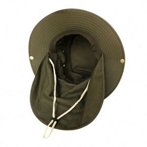 Chapeau de pêche en gros pour l'extérieur avec protection solaire pour le cou, chapeau de safari à large bord pour hommes, chapeau bob de randonnée avec cordon - Product Image 6