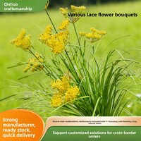 Buket Bunga Dandelion Simulasi Buatan Qishuo 80cm Bahan PET Abadi untuk Pernikahan, Rumah, Ruang Tamu, Dalam/Luar Ruangan