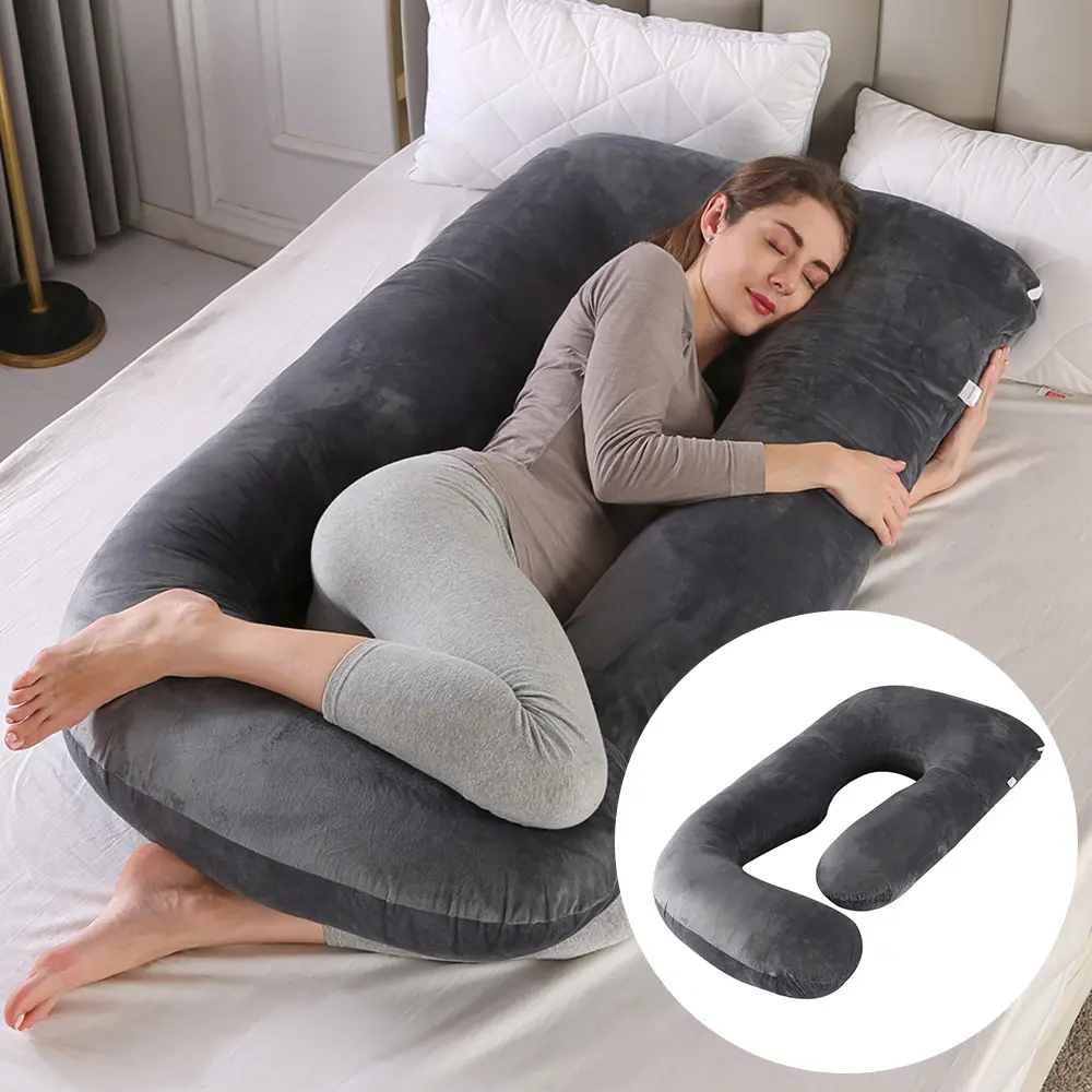 2022 new U Shaped Full Body Maternity Pillow with Removable Cover Support for Back Legs Belly Hips Pregnancy Pillows