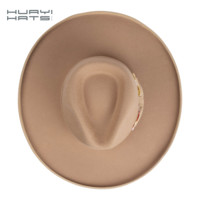 Huayihats Mode personnalisée 100% laine crayon bord chapeaux large bord femmes Fedora chapeaux