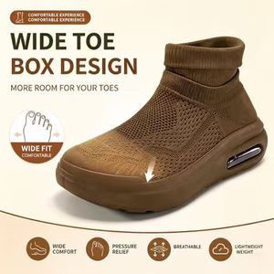 Sneakers a Calzino Integrate in Maglia, Modello Slip-On, Leggere e Traspiranti per l'Estate, con Ammortizzazione e Suola Rialzata, Scarpe Casual da Passeggio - Product Image 3