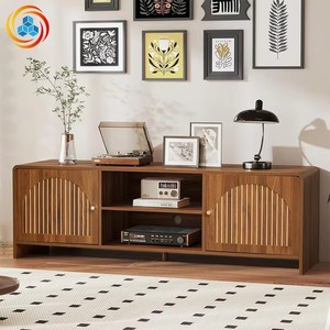 Simple Modern Rounded <b>Corner</b> <b>TV</b> <b>Stand</b>,Particle Board Media Console with Storage&Rounded Edges for Mid-Century Modern Living Room - Product Image 2
