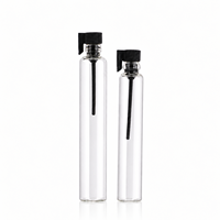 Flacons d'échantillons de parfum miniatures en verre Mingsheng personnalisés de 1 ml et 2 ml avec bouchon en plastique, tubes à essai vides pour présentation