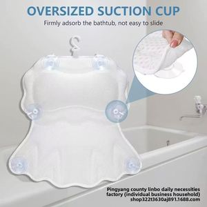Coussin de baignoire en fibre de pâte de bois pure Tencel, repose-tête antidérapant pour spa avec ventouses puissantes pour la relaxation à domicile dans la salle de bain - Product Image 1