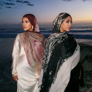 Foulard ethnique pour femmes, hijab imprimé en modal, écharpes et châles traditionnels pour femmes, hijab malaisien à double couture pour femmes musulmanes - Product Image 2