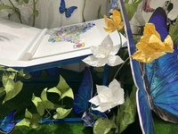 Lampu Motif LED Besar, Set Bunga Poppy Lembah, Rangkaian Bunga Artifisial untuk Dekorasi Acara Pernikahan