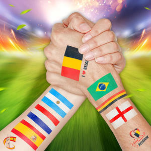 Promotion 2026 New Customizable National Flag Series Face Tattoo Stickers World Games Fan Games Country Temporary Tattoo Sticker