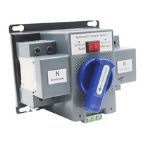 Saklar Transfer Otomatis Mini ATS 2P 4P 63A Kelas CB, Saklar Pengalih Daya Ganda untuk Sistem Tenaga Surya, Cadangan Generator Rumah