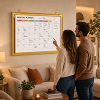 Tableau blanc magnétique personnalisé OEM pour bureau, planificateur mensuel, cadre en aluminium 45x60/60x90/90x120, tableau mural pour agenda de réunions