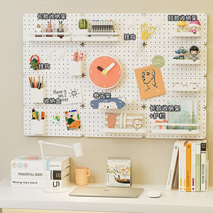 مطبخ حديقة المنزل pegboard عرض مركب على الحائط أرفف تنظيم معدنية وخطاف لتثبيت ملحقات غرفة المعيشة - Product Image 1