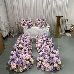 Centro de Mesa de Flores Artificiales de 60 cm, Color Rosa Púrpura, Personalizable, Artesanía Precisa, para Decoración de Mesa de Boda o Banquete - Product Image 4