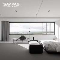 Ventana Corredera de Aluminio de Diseño Moderno para Casa, Ventana Corredera de Vidrio y Aluminio para Casa, Sin Marco Abatible