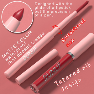 DUNUF Lápiz Labial Mate 2 en 1 de 12 Colores, Lápiz Delineador de Labios Impermeable, Tinte Labial Morado Mate, Lápiz Delineador de Labios de Larga Duración, Maquillaje de Larga Duración - Product Image 3