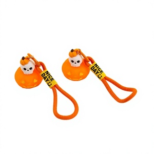 Llavero de goma suave con forma de calabaza de Halloween, creativo, ecológico, con soporte para monedas, para niños, venta al por mayor - Product Image 2
