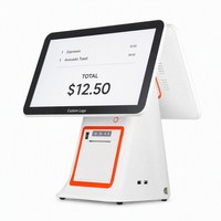 Terminal de point de vente à double écran tout-en-un, caisse enregistreuse avec écran tactile de 15,6 pouces, imprimante thermique intégrée de 58 mm, Windows I5 8 Go 128 Go