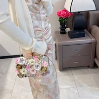Sacs à main en polyester durables et populaires, de luxe, à poignée unique, avec motif de chaîne florale, pour jeunes femmes