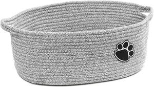 Cesta tejida pequeña y bonita de cuerda de algodón <span class=keywords><strong>para</strong></span> <span class=keywords><strong>organizar</strong></span> cuerdas, cestas de almacenamiento con asas, adecuada <span class=keywords><strong>para</strong></span> regalos de jardín de infantes, <span class=keywords><strong>juguetes</strong></span> <span class=keywords><strong>para</strong></span> perros - Product Image 2