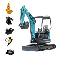 Mini-excavatrice diesel sur châssis, haute capacité de franchissement, micro-pelle hydraulique, accessoires de travail pour les travaux agricoles, personnalisable