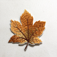 Automne sycomore arbre feuille fer-sur brodé Patch automne arbre feuille Badge automne feuilles broderie Patch pour amoureux de la Nature cadeau