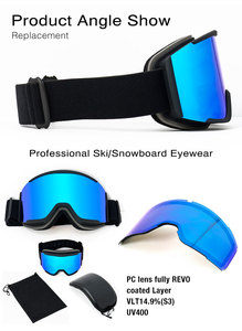 HX052 2025 New Style <strong>Ski</strong> <strong>Goggle</strong> Removable Magnetic Lens Polarized OEM Custom Logo <strong>Anti</strong> <strong>Fog</strong> Snow <strong>Goggles</strong> Red Grey PC <strong>Ski</strong> Straps