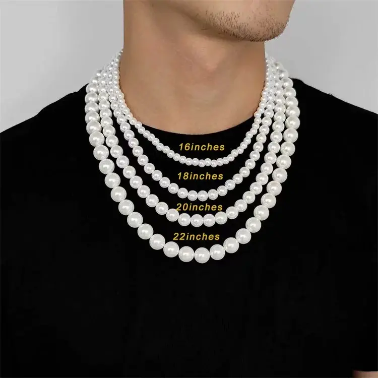 Campioni gratuiti all'ingrosso 8mm collana di gioielli di perle con Logo personalizzato ciondolo con ciondolo di perle di conchiglia d'acqua dolce collana a catena per le donne