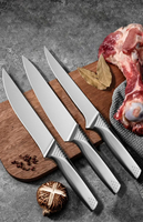 Ensemble de couteaux de chef professionnels en acier inoxydable avec désossage et couteaux de boucher Ensemble ambidextre trois pièces pour la coupe de la viande