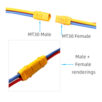 Amass MT30 – Connecteur de batterie pour moteur ESC jaune, connecteur banane pour moteur DC à trois fils pour aéromodélisme