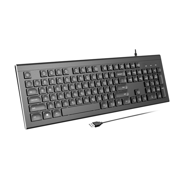 CK801 Ergonomic Silent Wired Keyboard Business Office Keyboard New Status