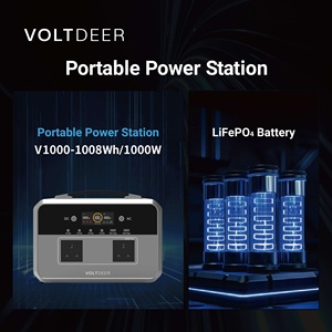 สถานีไฟฟ้าพกพา VOLTDEER รุ่นขายดี 1000W 1008Wh สำหรับใช้งานนอกสถานที่ รองรับแรงดันไฟฟ้ากว้าง ชาร์จเร็วแบบ DC (12 50V 12.5A) - Product Image 2