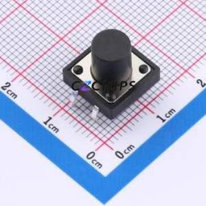 UK-B0224-G10.5-250 Tactile Switch Through hole-4P,12x12mm Switch Single Pole Single Throw Round Button 2.5N Through Hole - Product Image 1