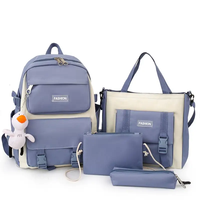 MARKSMAN-Mochila personalizada a la moda para estudiantes y gatos, superventas, conjunto de 4 piezas, sistema de transporte de hombro escolar para viajes, función USB