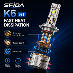 Phare automobile SFIDA K6 LED H1 <span class=keywords><strong>H4</strong></span> H7, fabricant OEM/ODM, <span class=keywords><strong>ampoule</strong></span> 150W, alliage de zinc, 15000LM, haute puissance - Product Image 3