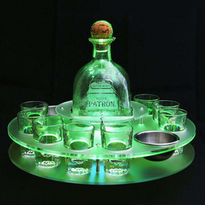 Soporte de bandeja para servir vino enrollable, soporte acrílico iluminado con luz LED de diseño personalizado - Product Image 2
