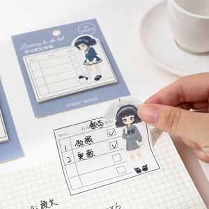 HengXin Kawaii Sticky Note Creative School Supplies Cute Little Girl <b>Memo</b> <b>Pad</b> with Sticky Plan Note - Product Image 5