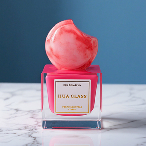 Custom Color Luxury Perfume Glass Inside Painting <strong>Pink</strong> <strong>Bottle</strong> Crimp Perfume Spray <strong>Bottles</strong> 50ml Cubic <strong>Bottle</strong> With <strong>Pink</strong> Resin Cap - Product Image 6