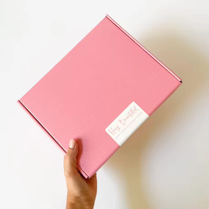 Échantillon gratuit, boîte d'expédition en carton ondulé pour cosmétiques, couleur rose, logo personnalisé, boîte d'emballage, boîte en papier - Product Image 2