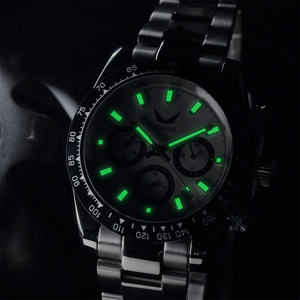 Top Grade lumineux petit trois aiguilles Quartz étanche décontracté Reloj cadran personnalisé homme montre marque Original <span class=keywords><strong>Chrono</strong></span> montres - Product Image 3