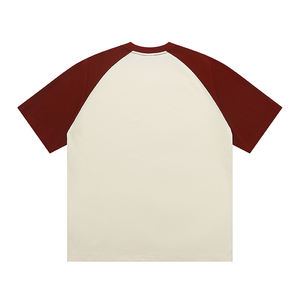 เสื้อยืดโอเวอร์ไซส์สตรีทแวร์ยูนิเซ็กซ์ปี 2024 แขนเสื้อแบบแร็กแลน ผ้าฝ้ายทอ 100% สีริ้งเกอร์ ตัดต่อสี  หนานุ่ม พิมพ์ลายโลโก้ตามสั่ง สำหรับผู้ชาย - Product Image 6