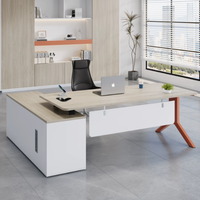Nouveau bureau de direction en forme de L, moderne, luxueux, réglable, durable, avec tiroir à dossiers et garantie d'un an, fabriqué en bois