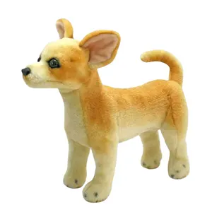 Simulazione chihuahua bambola di peluche marrone peluche cane giocattolo