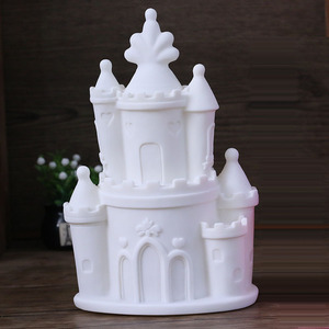 Hucha de vinilo blanca en blanco para pintar DIY, sin pintar, para niños, actividad escolar, decoración de mesa para el hogar, juguete - Product Image 5