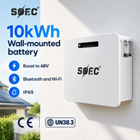 Batterie solaire murale SOEC 10 kWh 48 V avec surtension 3000 W, prise en charge de 8 unités en parallèle, système de stockage hors réseau pour la maison