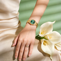 AIMANA Montre pour femme avec bracelet en acier, boîtier octogonal en alliage, design incrusté de diamants, mouvement à quartz, résistante à l'eau 30M