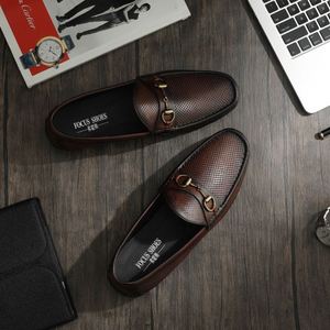 รองเท้าโลฟเฟอร์ทำงานปักลายฤดูใบไม้ร่วง/ฤดูหนาวสำหรับผู้ชายรองเท้าหนังกันลื่นกันน้ำระบายอากาศได้ดี - Product Image 4