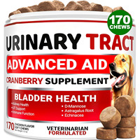 Complément pour Chiens à la Canneberge pour les Voies Urinaires, D-Mannose, Soutien à la Santé de la Vessie et des Reins, 170 Bouchées Tendres au Poulet, Vrac, OEM