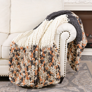Nhà Máy Bán Buôn Tùy Chỉnh Chenille Acrylic Tay Đan Chăn Tùy Chỉnh Ném Sofa Ném Cho Trang Trí Nội Thất - Product Image 1