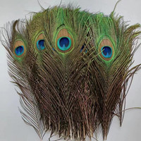 Natürlicher Pfauenfeder schwanz 25-30cm große Augen federn für Kopfschmuck Karnevals kostüme Tanzshow Party kleid Ohrring Handwerk