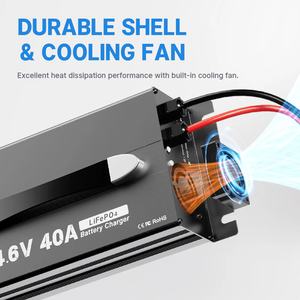 14.6V 40A 100-240V AC LiFePO4 Battery Charger With Built-in Cooling Fan Multiple Protections For Lithium Energy Storage - Product Image 6